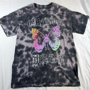 Chasing Dreams Chemistry T-Shirt Sz Medium Skeleton Butterfly‎ Tie-Dye Rock Tee